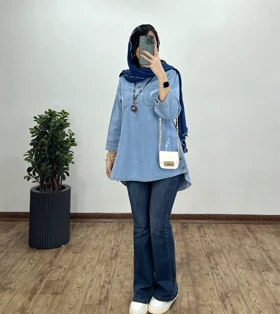 تونیک مانتویی جین مهسا 1(ایراد دار)