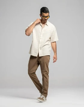 آستین کوتاه راه راه باریک