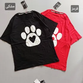 تیشرت لش زنانه طرح پنجه گربه 38 تا 46