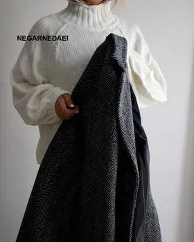 کت پشمی جناغی نوک مدادی