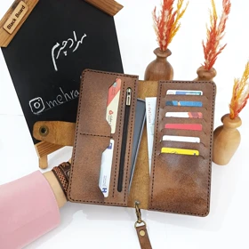 کیف پول مردانه دستی چرم طبیعی