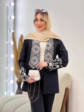 مانتو یقه آرشال پولک دوزی