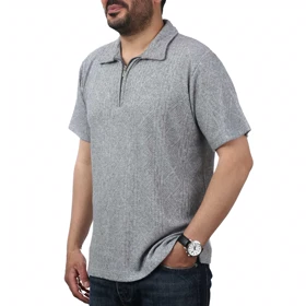 پولوشرت آستین کوتاه نیم زیپ مردانه تن کوک مدل 151454