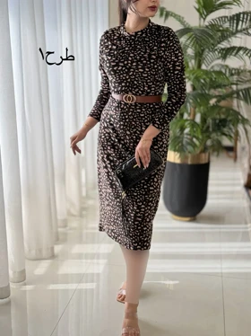 پیراهن مخمل پلنگی کد2257