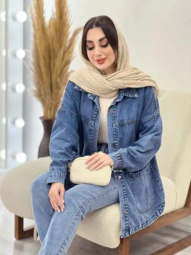 مانتو جین برش‌دار رستا