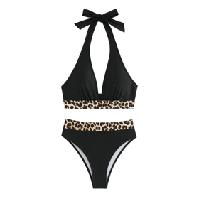 مایو دو تکه بیکینی رونیا طرح پلنگی کد 1015