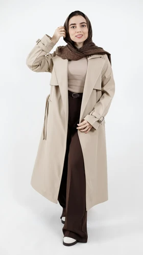 بارانی بلند آستر دار سانتانا مدل بیسیک