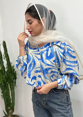 شومیز طرح دار کد 4062