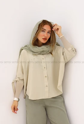 شومیز زنانه پری سینه چین کد1006449