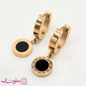 گوشواره زنانه حلقه‌ای آویزدار طرح بولگاری