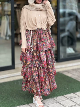 دامن پینترستی طبقه‌ای کد 863