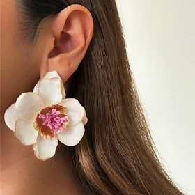 گوشواره زنانه گل بزرگ کد 979
