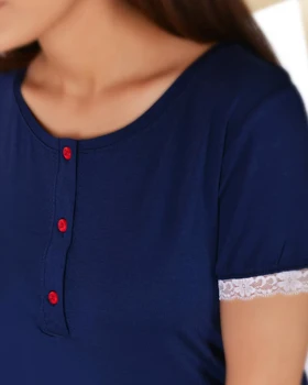 تیشرت و شلوارک بنفشه راه راه زنانه