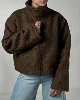 کراپ کت تدی کد 100141 (قهوه ای)