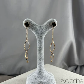 گوشواره زنانه مدل ونکلیف رزگلد مشکی 20370