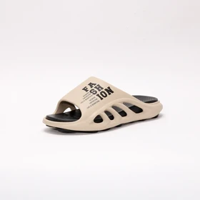 دمپایی مردانه لوکا مدل فشن (کرم - مشکی)