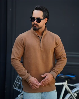 سلانیک نیم‌زیپ یقه‌ایستاده مردانه
