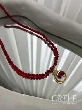 گردنبند انار کریستالی پلاکدار