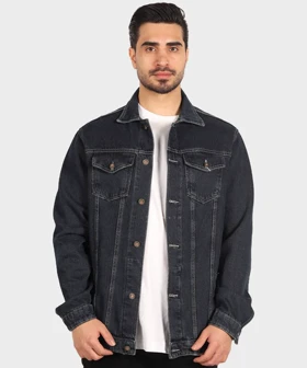 کت جین سورمه ای ساده 0202