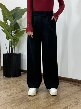 شلوار فوتر نیم بگ مشکی آدنا