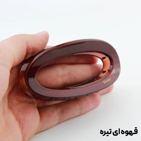 کلیپس دخترانه مدل بیضی براق (قهوه ای تیره)