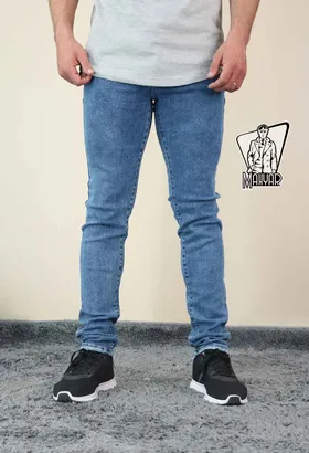 شلوار جین اسلیم آبی