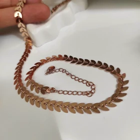 گردنبند زنانه طرح برگ و گندم