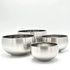 ست 4 عددی کاسه استیل دوجداره