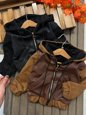 سویشرت چرم دو رنگ