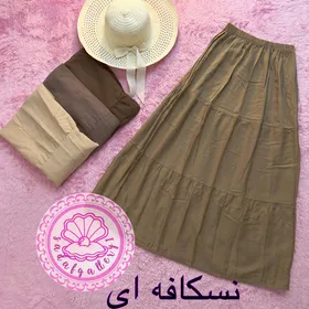 دامن نخی طبقه‌ای پالت رنگی کرم