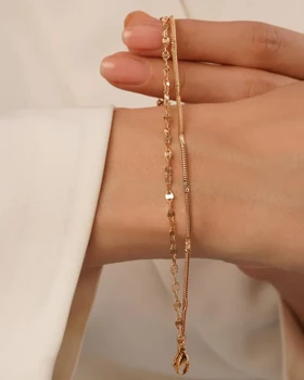 دستبند ظریف دو لاین تراشدار ژوپینگ