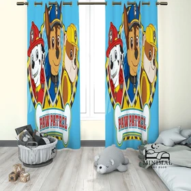 پرده کودک طرح سگ های نگهبان مدل W4868