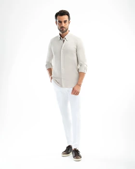 ام کی کالکشن پیراهن آستین بلند mk-23577-cream