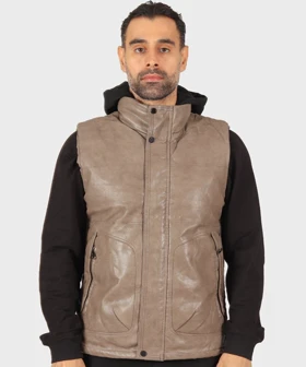 پافر مردانه چرم کلاه مشکی 2533