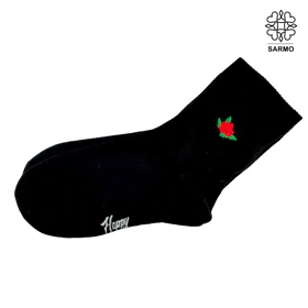 جوراب طرح گل‌سرخ گلدوزی ساق‌دار