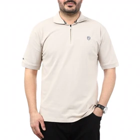 پولوشرت آستین کوتاه نیم زیپ مردانه مدل 651346