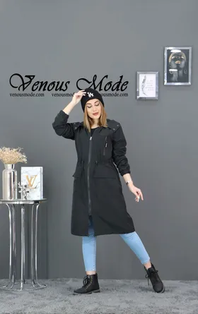 بارانی بلند سه جیب کمرگت