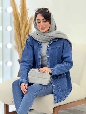 مانتو جین برش‌دار دلانا