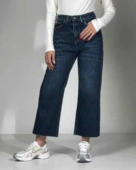 شلوار جین واید آبی تیره کد 1000189