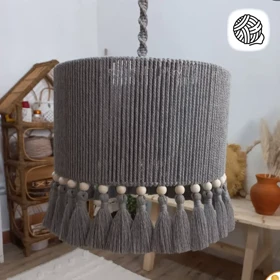 لوستر مکرومه بافی مدل پر منگوله قطر 35