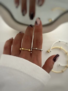 ست بنگل و انگشتر مهره ای