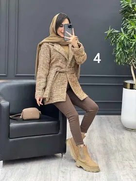 پالتو طرح دار دو جیب