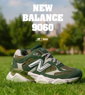 کفش کتانی مردانه و زنانه سبز طوسی NEW BALANCE 9060 مدل 7231