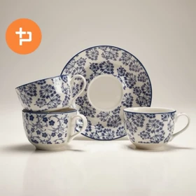 سرویس چای و قهوه خوری 6 تایی گل آبی دنی هوم