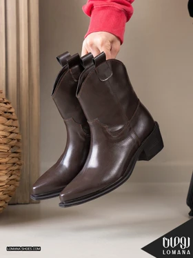 بوت پاشنه تگزاسی چرم لومانا - کد 2627