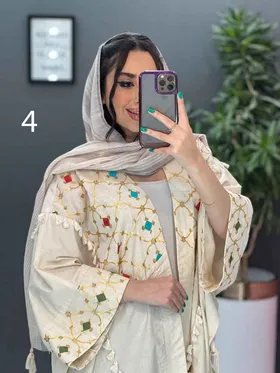 مانتو لینن نچرال بلند طرح دوزی
