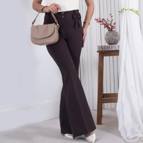 شلوار پارچه ای بوت کات پاپیونی ONE MORE 1354