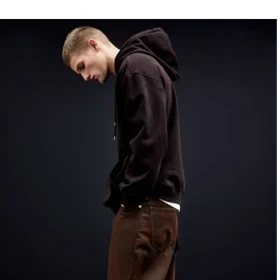 هودی قهوه ای شکلاتی ساده / اوور سایز / اچ اند ام - H&M
