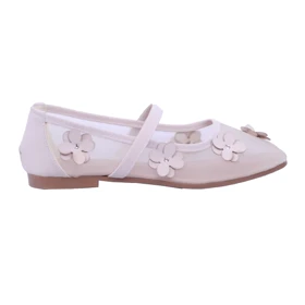 کالج زنانه مدل توری گل‌دار کرم کد 1919