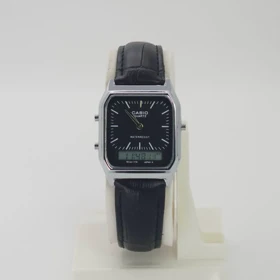 ساعت مچی مردانه کاسیو Casio دوزمانه با بند چرم و بسیار باکیفیت